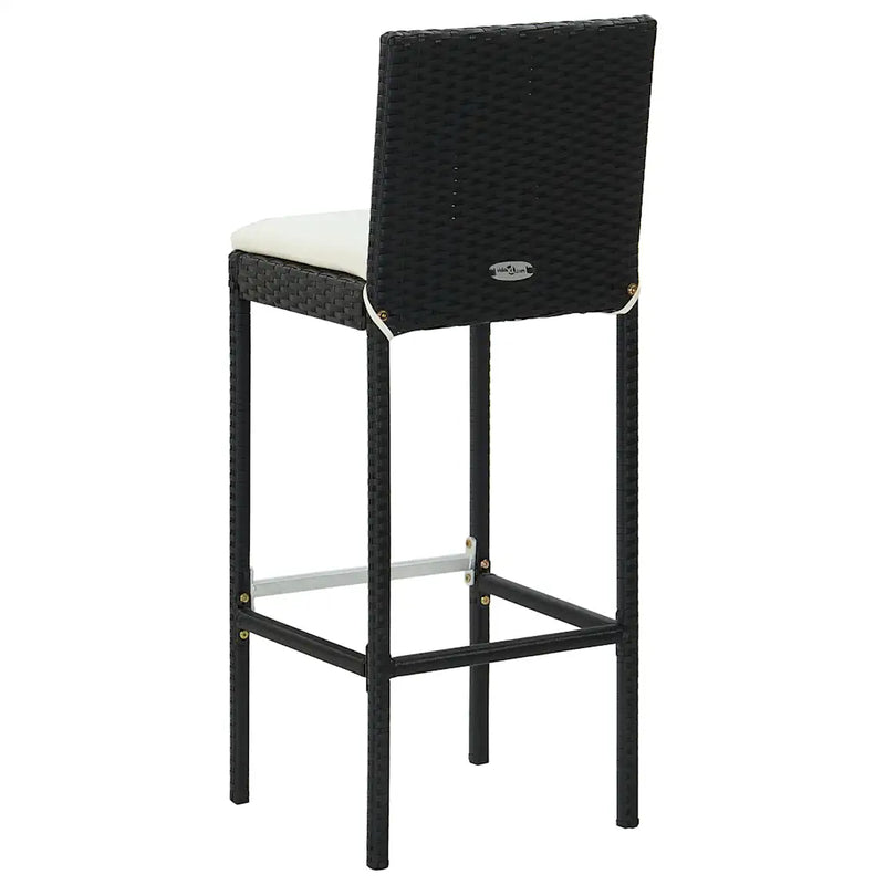 7 Piece Garden Bar Set with Cushions Black