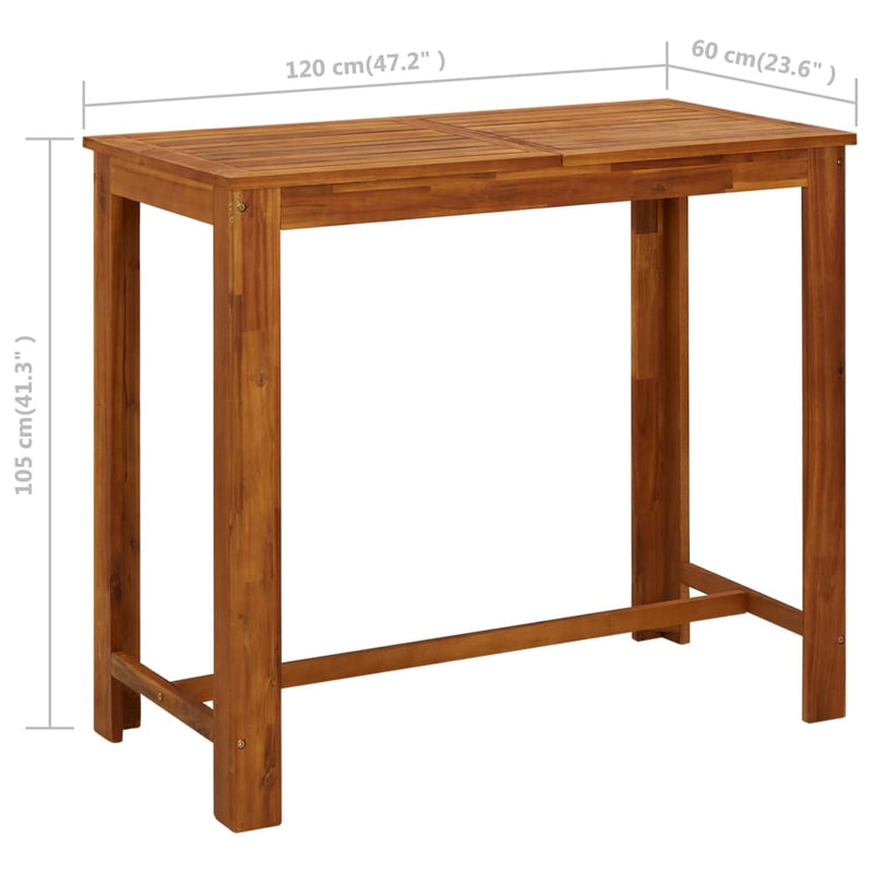 vidaXL 7 Piece Garden Bar Set Brown