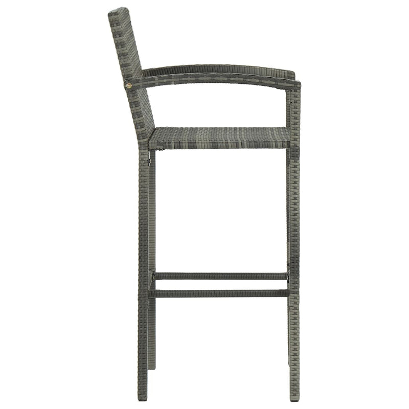 vidaXL 7 Piece Garden Bar Set Grey