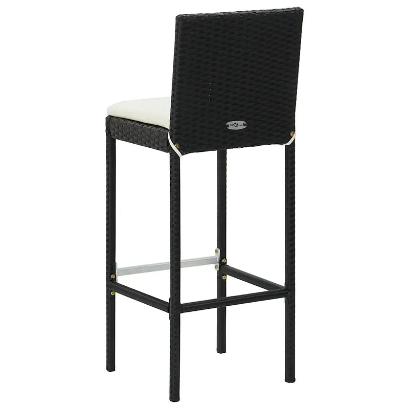 7 Piece Garden Bar Set with Cushions Black