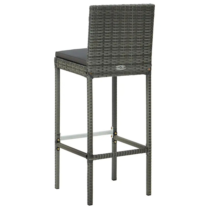 9 Piece Garden Bar Set with Cushions Grey