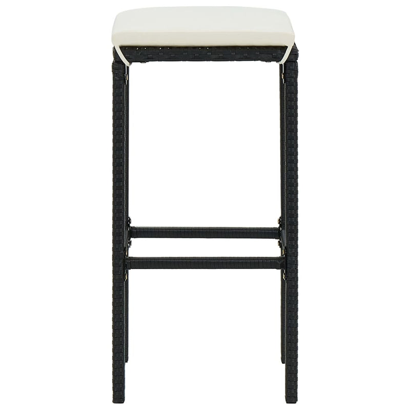 vidaXL 7 Piece Garden Bar Set with Cushions Black