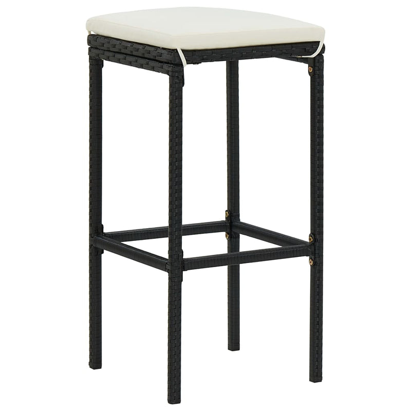 vidaXL 7 Piece Garden Bar Set with Cushions Black
