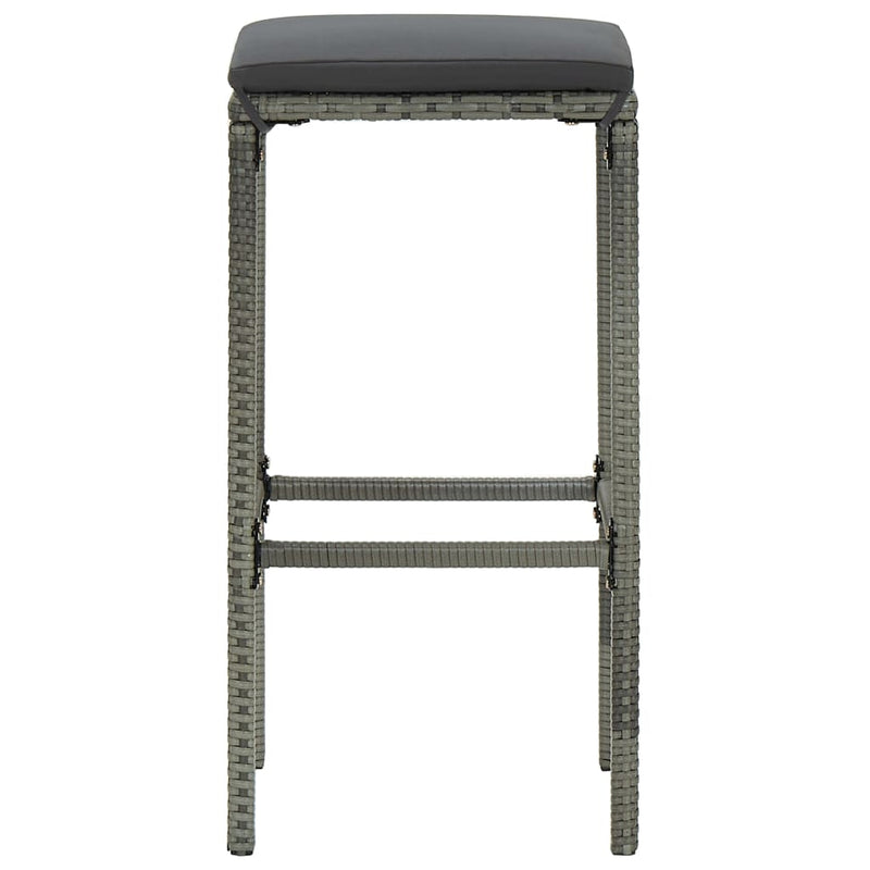 vidaXL 7 Piece Garden Bar Set with Cushions Grey