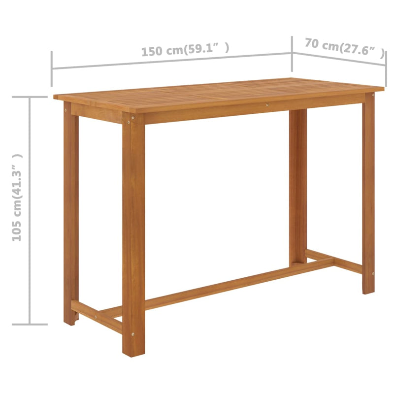 vidaXL 7 Piece Garden Bar Set Brown