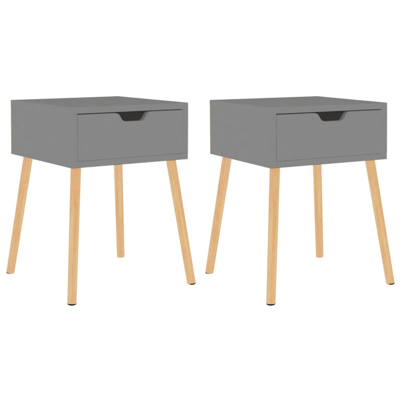 vidaXL Bedside Cabinets 2 pcs Grey 40x40x56 cm Engineered Wood