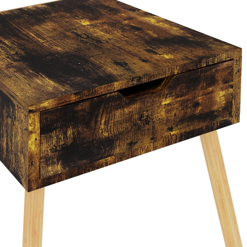vidaXL Bedside Cabinet Smoked Oak 40x40x56 cm Engineered Wood