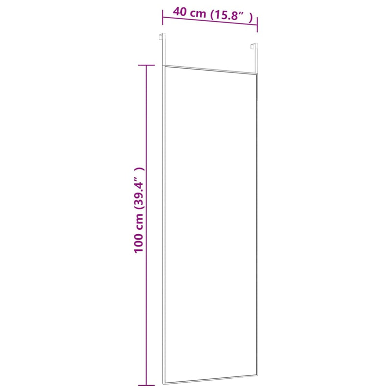 vidaXL Door Mirror Black 40x100 cm Glass and Aluminium