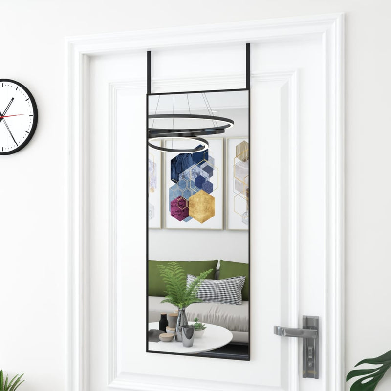 vidaXL Door Mirror Black 40x100 cm Glass and Aluminium