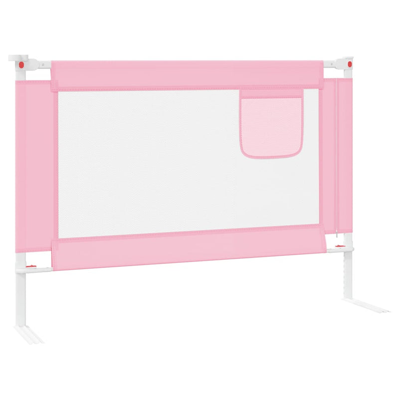 vidaXL Toddler Safety Bed Rail Pink 90x25 cm Fabric