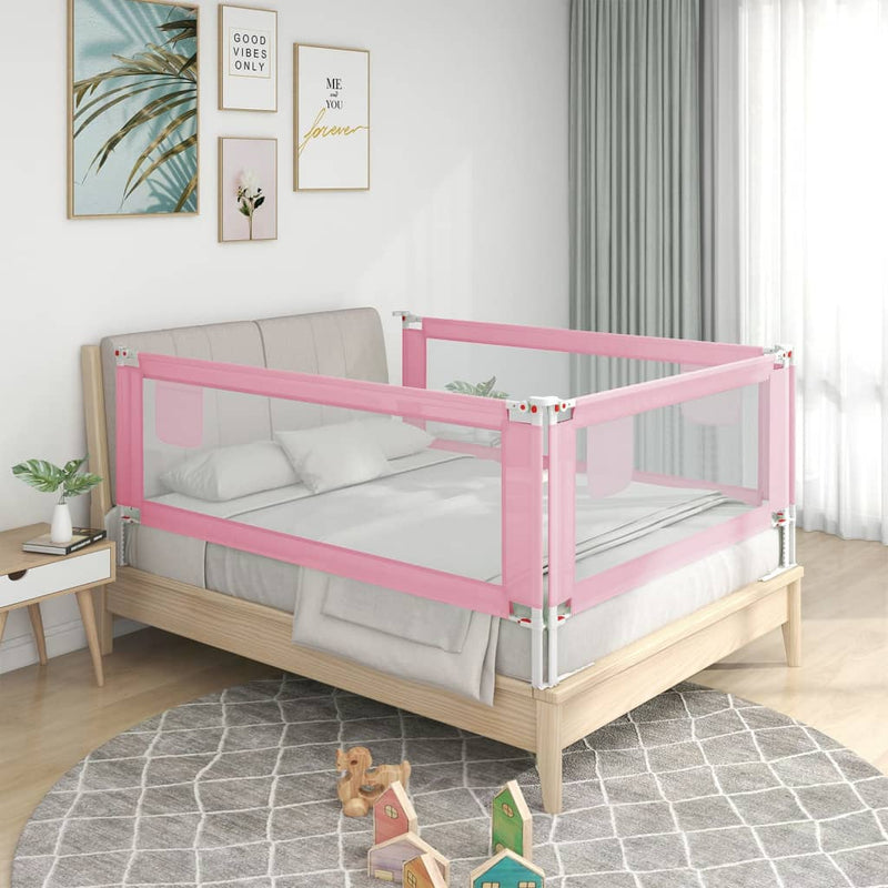 Toddler Safety Bed Rail Pink 90x25 cm Fabric