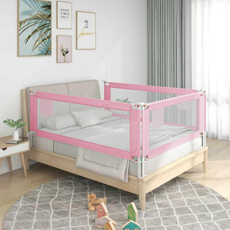 Toddler Safety Bed Rail Pink 190x25 cm Fabric