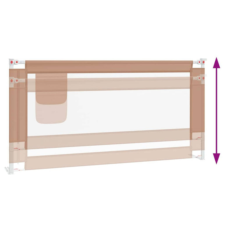 vidaXL Toddler Safety Bed Rail Taupe 180x25 cm Fabric