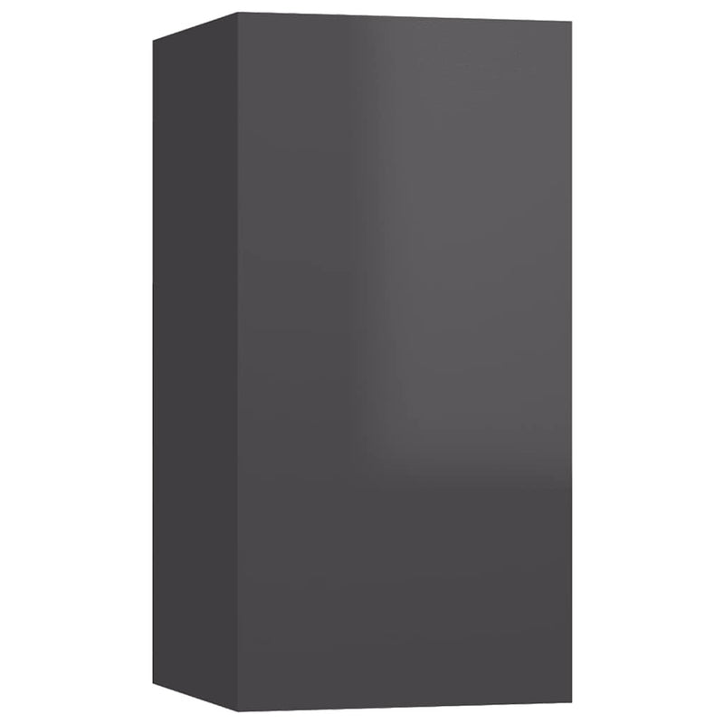vidaXL TV Cabinets 2 pcs High Gloss Grey 30.5x30x60 cm Engineered Wood