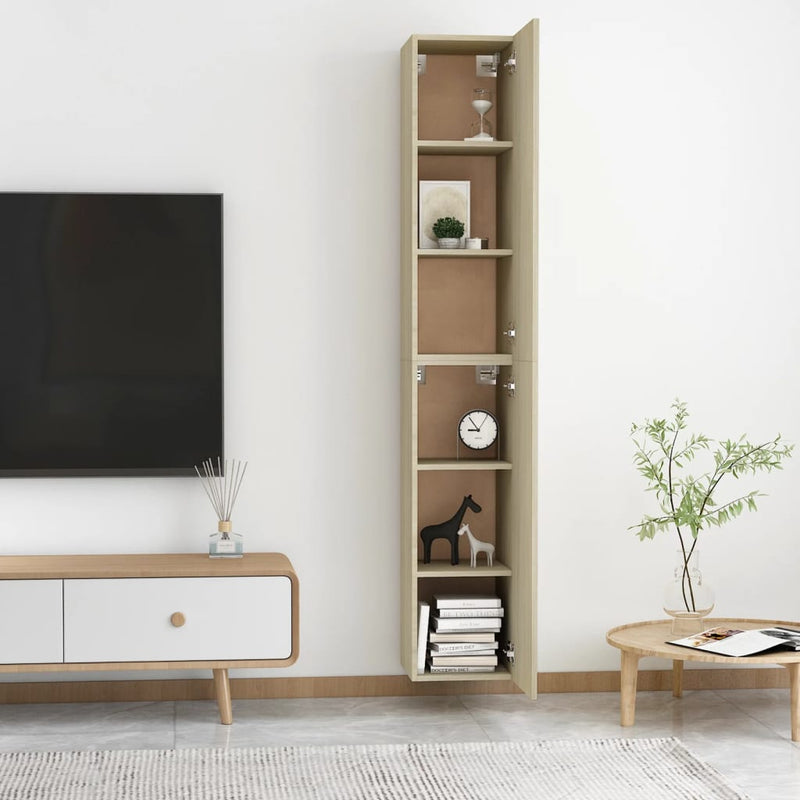 vidaXL TV Cabinets 2 pcs Sonoma Oak 30.5x30x90 cm Engineered Wood