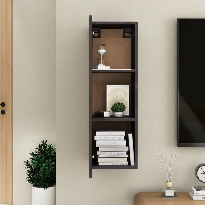 vidaXL TV Cabinet High Gloss Grey 30.5x30x90 cm Engineered Wood