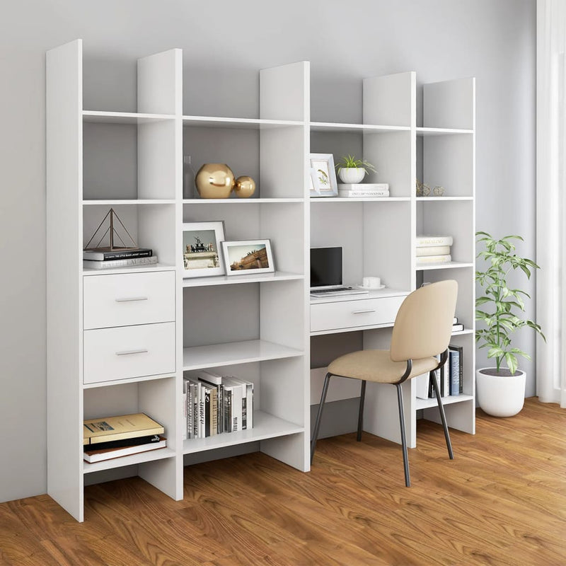 vidaXL Book Cabinet White 40x35x180 cm Engineered Wood