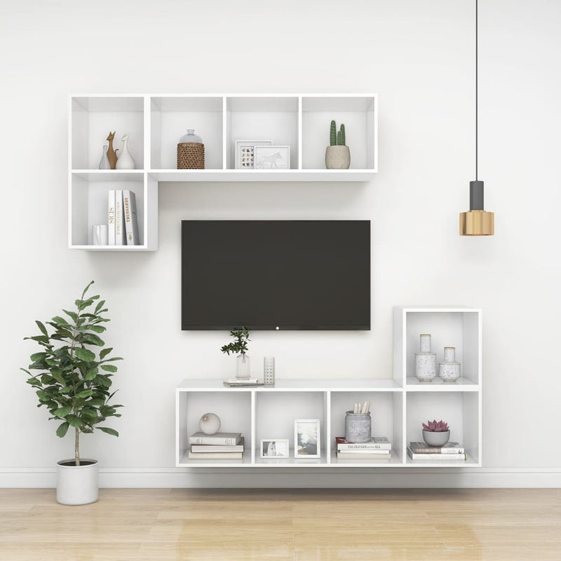 vidaXL Wall Cabinets 2 pcs White 37x37x37 cm Engineered Wood