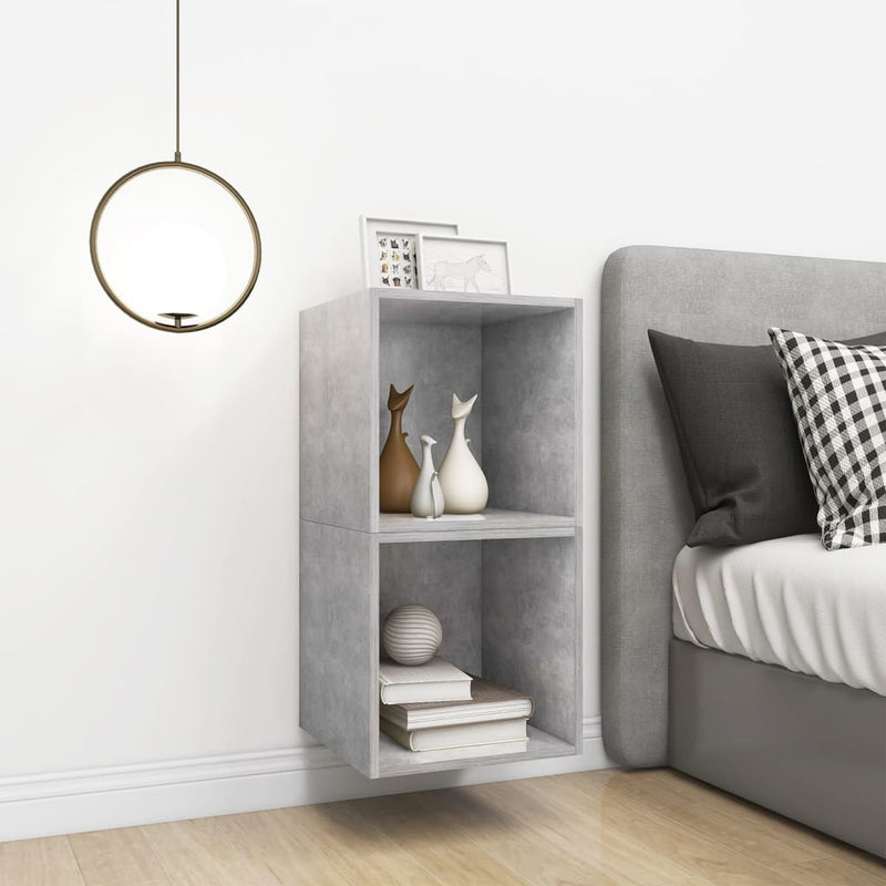 vidaXL Wall Cabinets 2 pcs Concrete Grey 37x37x37 cm Engineered Wood