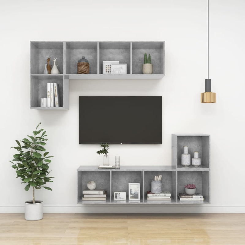 vidaXL Wall Cabinets 2 pcs Concrete Grey 37x37x37 cm Engineered Wood