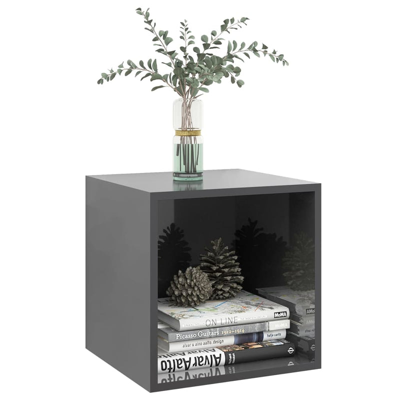 vidaXL Wall Cabinet High Gloss Grey 37x37x37 cm Engineered Wood