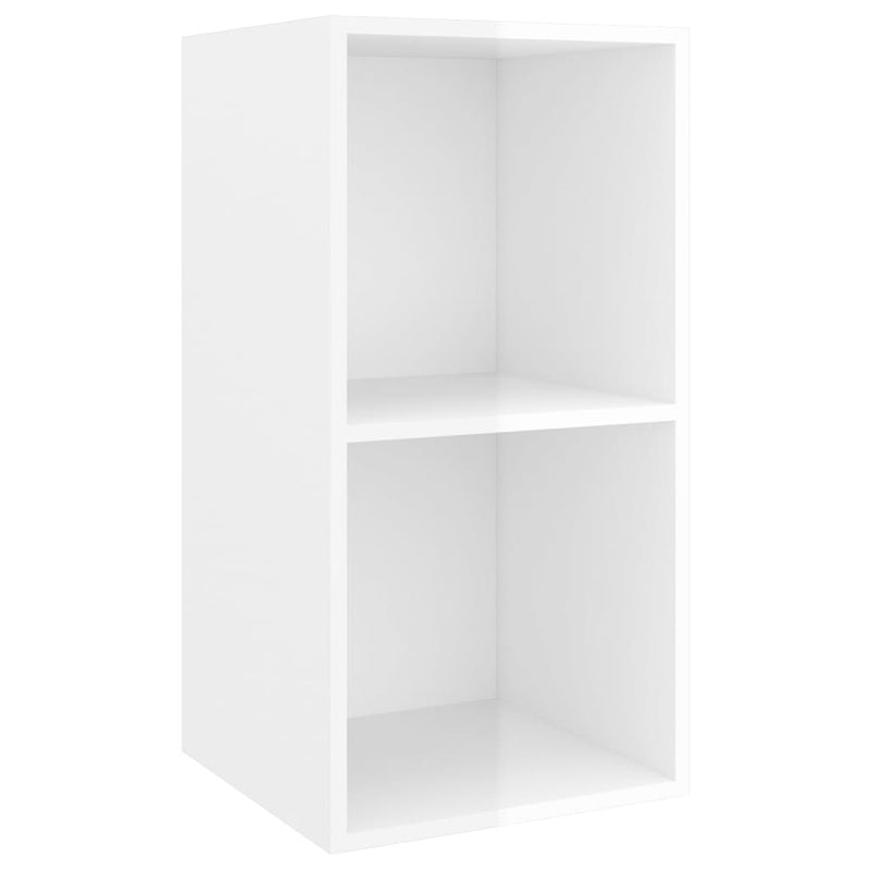 vidaXL Wall-mounted TV Cabinet High Gloss White 37x37x72 cm Engineered Wood