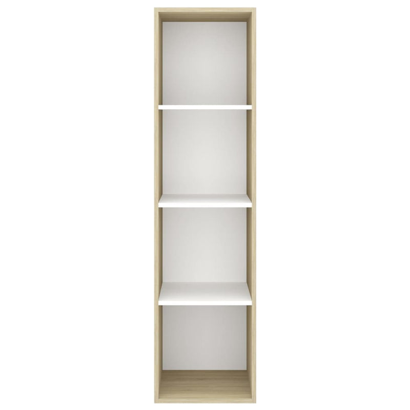 vidaXL Wall-mounted TV Cabinet Sonoma Oak and White 37x37x142.5 cm Engineered Wood
