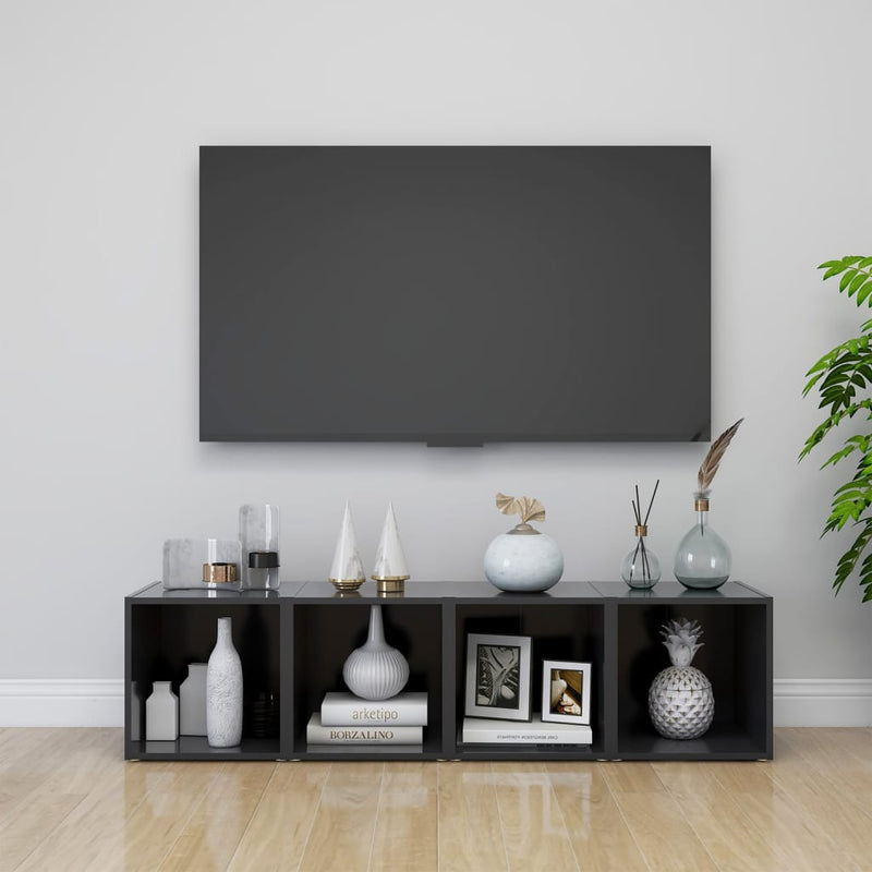 vidaXL TV Cabinet Grey 37x35x37 cm Engineered Wood