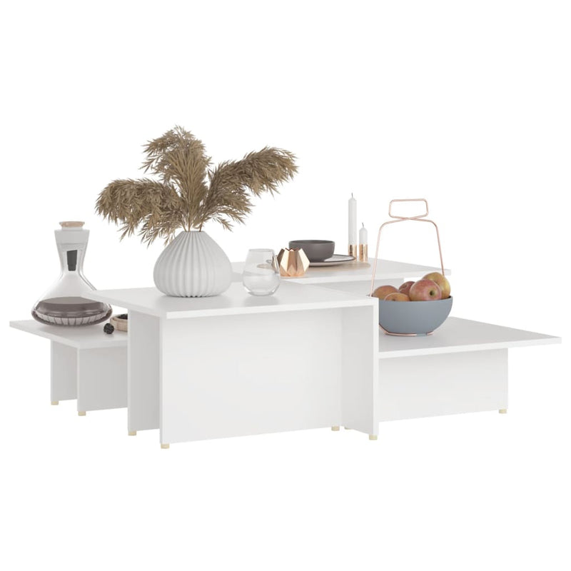vidaXL Coffee Tables 2 pcs White 111.5x50x33 cm Engineered Wood