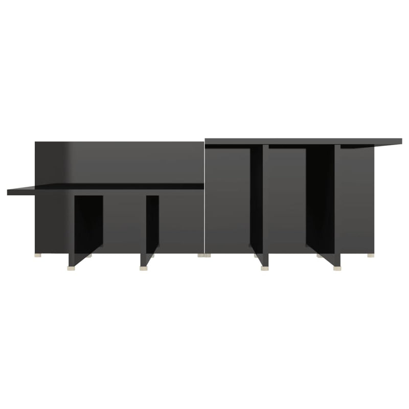 vidaXL Coffee Tables 2 pcs High Gloss Black 111.5x50x33 cm Engineered Wood