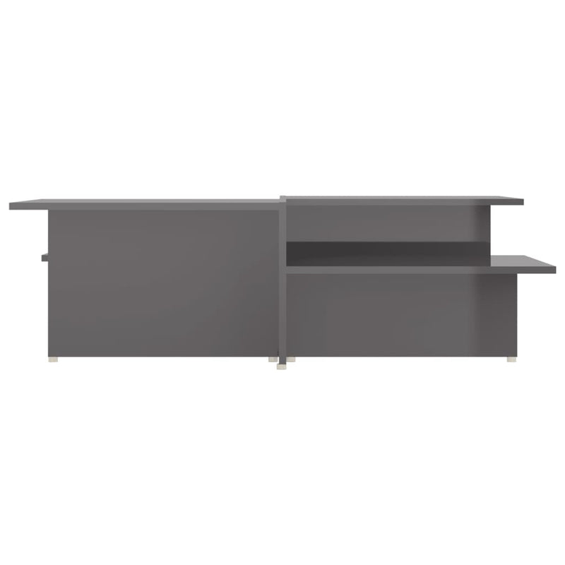 vidaXL Coffee Tables 2 pcs High Gloss Grey 111.5x50x33 cm Engineered Wood