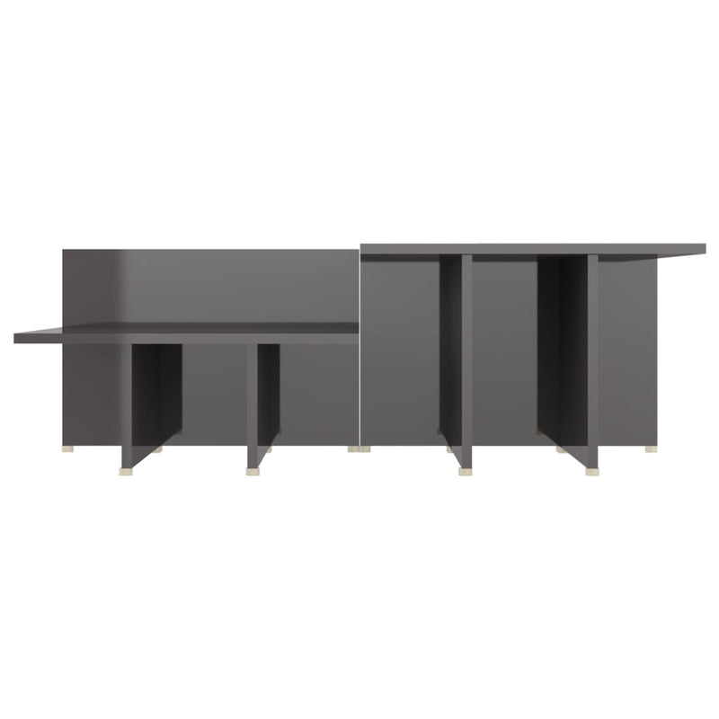 vidaXL Coffee Tables 2 pcs High Gloss Grey 111.5x50x33 cm Engineered Wood