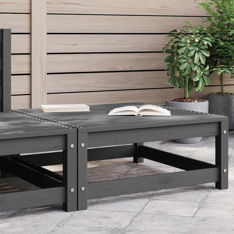 vidaXL Garden Footstool 70x70x30 cm Grey Solid Pinewood