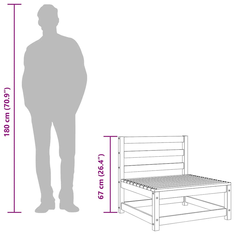 vidaXL 2 Piece Garden Lounge Set White Solid Pinewood