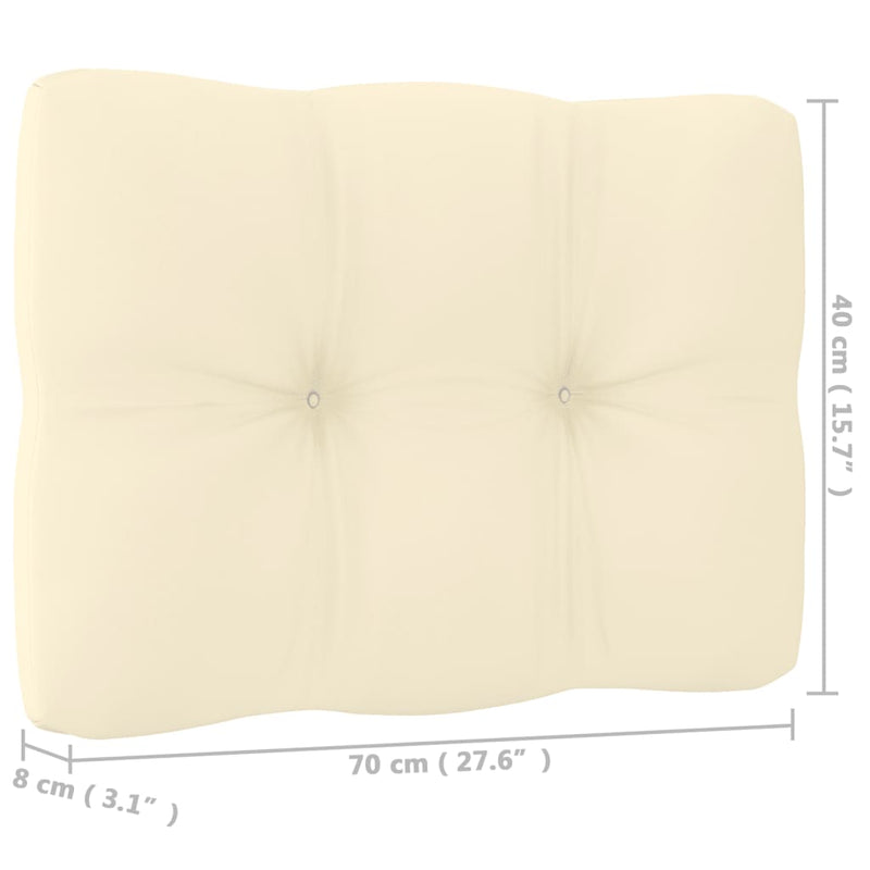 vidaXL Garden Corner Sofa with Cream Cushions Solid Pinewood