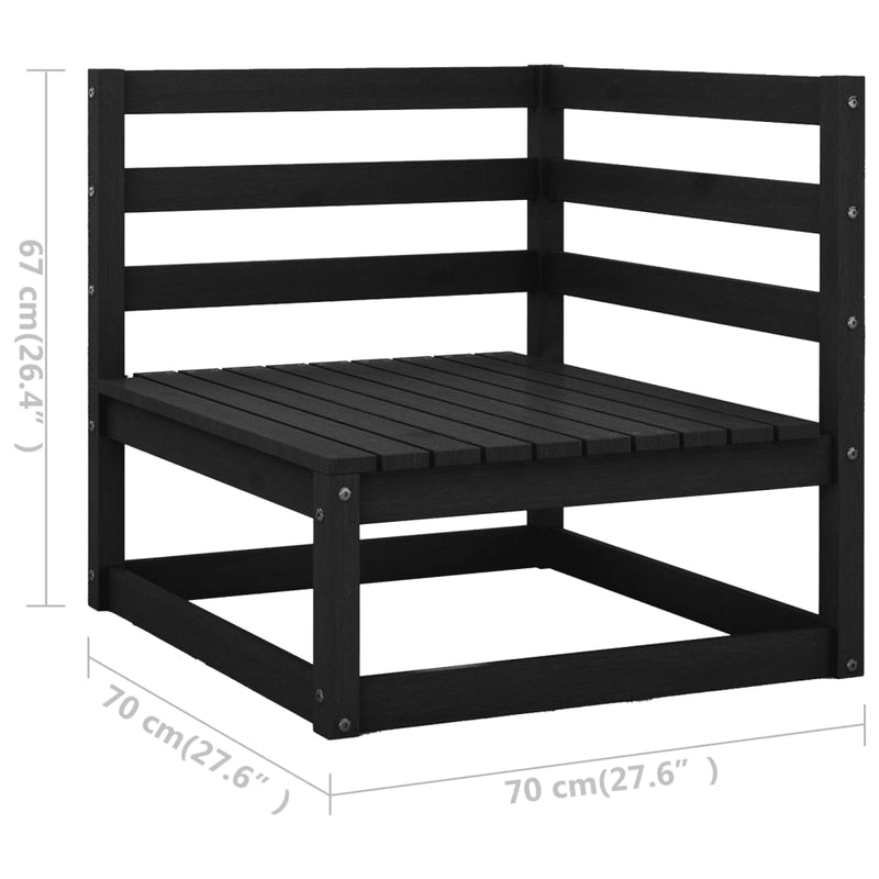 vidaXL Garden Corner Sofa with Anthracite Cushions Solid Pinewood