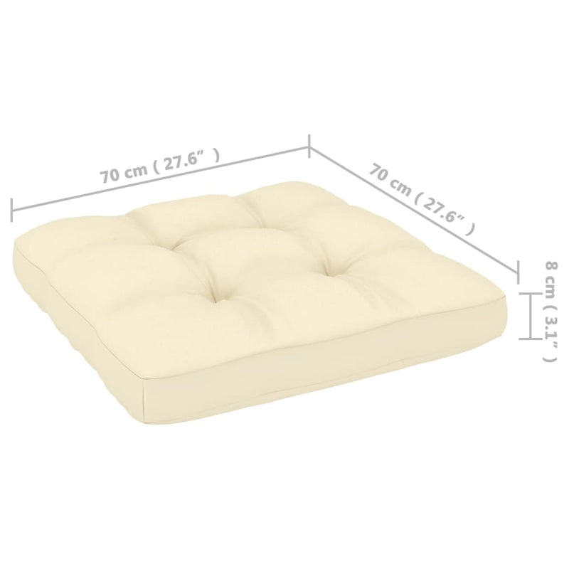 vidaXL Garden Middle Sofas with Cream Cushions 2 pcs Solid Pinewood