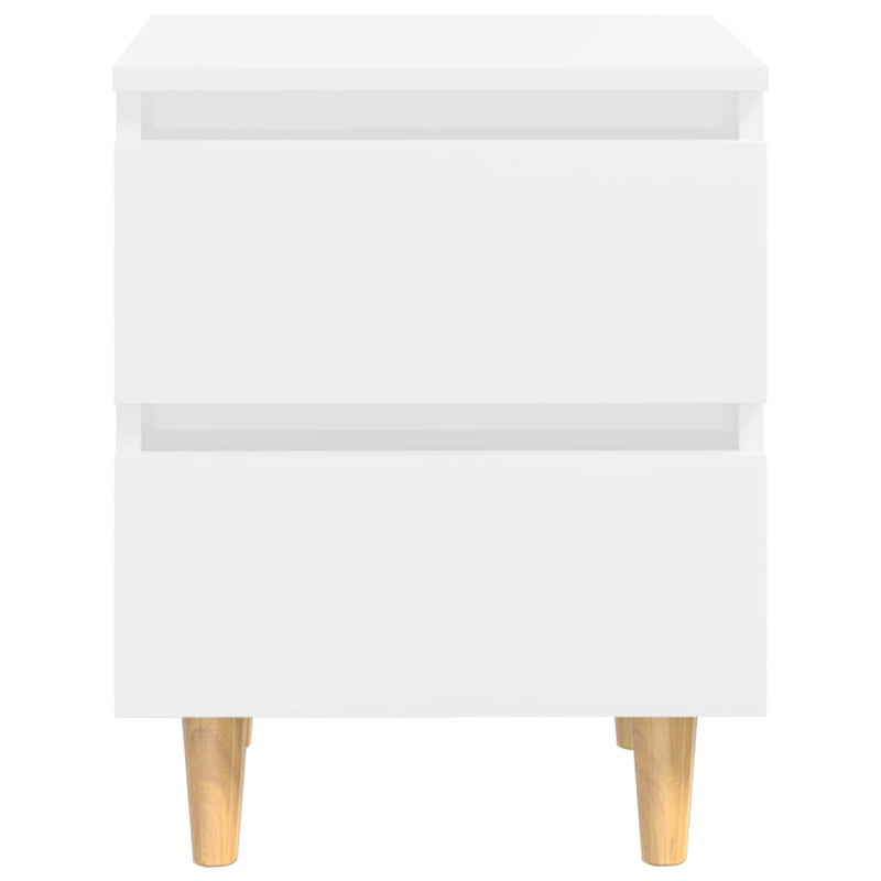vidaXL Bed Cabinets & Pinewood Legs 2 pcs High Gloss White 40x35x50cm