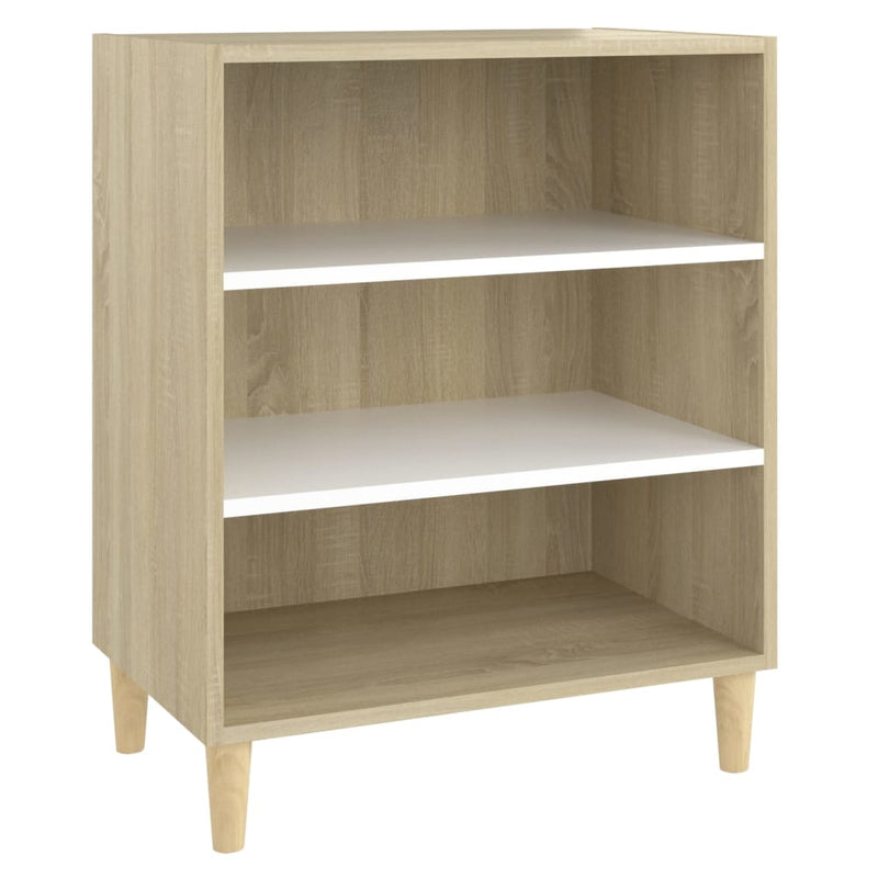 vidaXL Sideboard White and Sonoma Oak 57x35x70 cm Engineered Wood