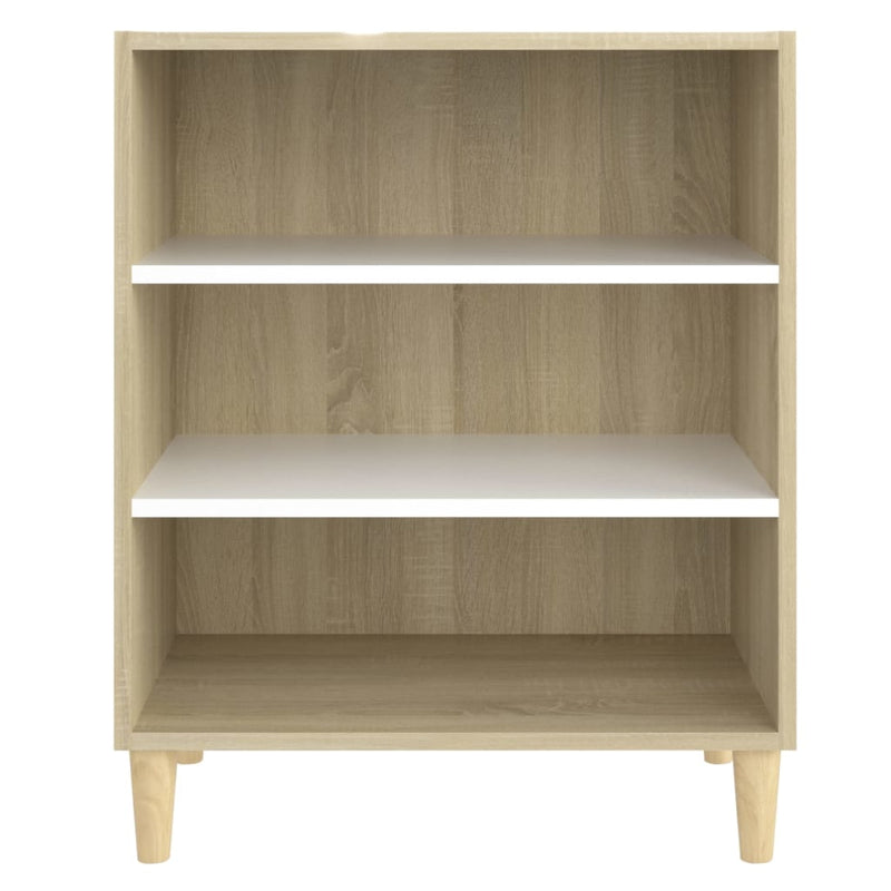 vidaXL Sideboard White and Sonoma Oak 57x35x70 cm Engineered Wood