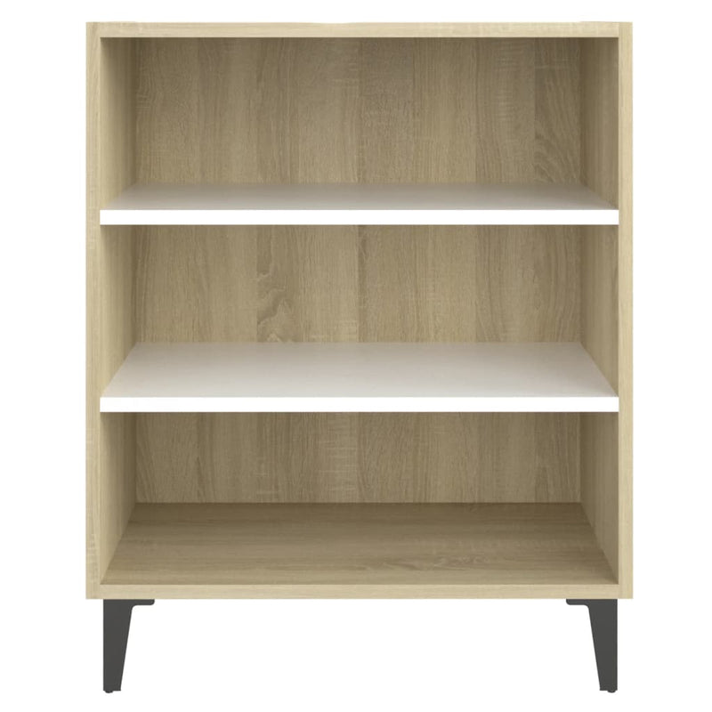 vidaXL Sideboard White and Sonoma Oak 57x35x70 cm Engineered Wood