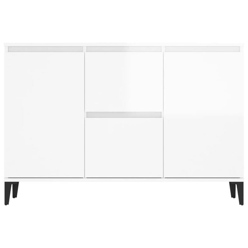 vidaXL Sideboard High Gloss White 102x35x70 cm Engineered Wood