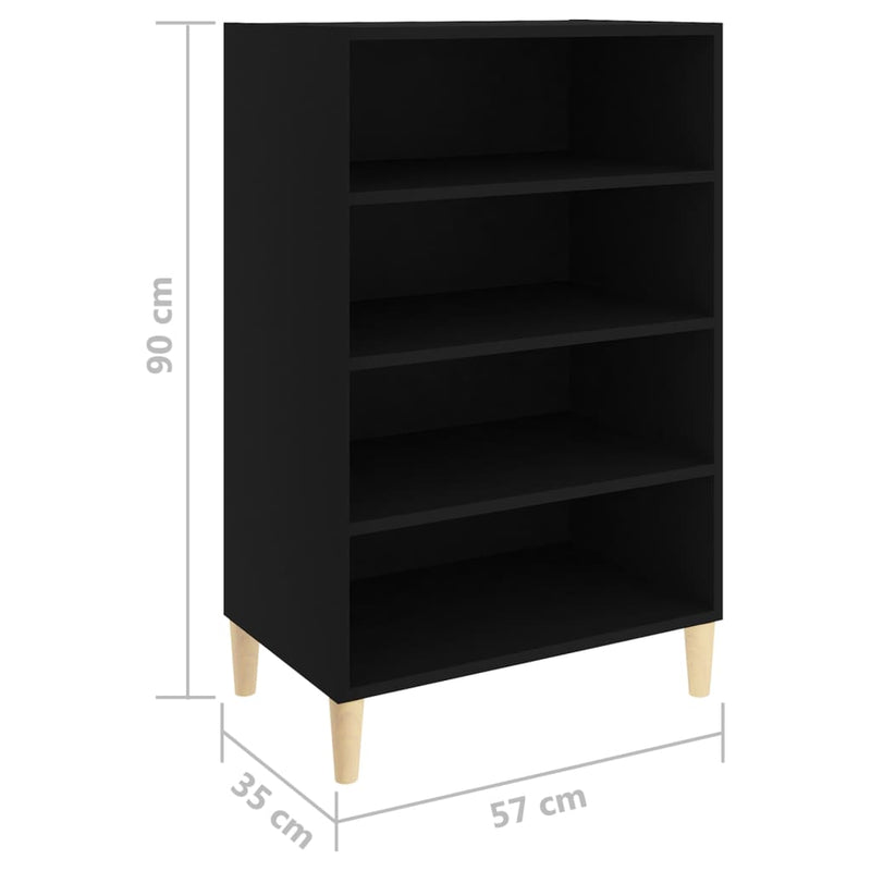 vidaXL Sideboard Black 57x35x90 cm Engineered Wood