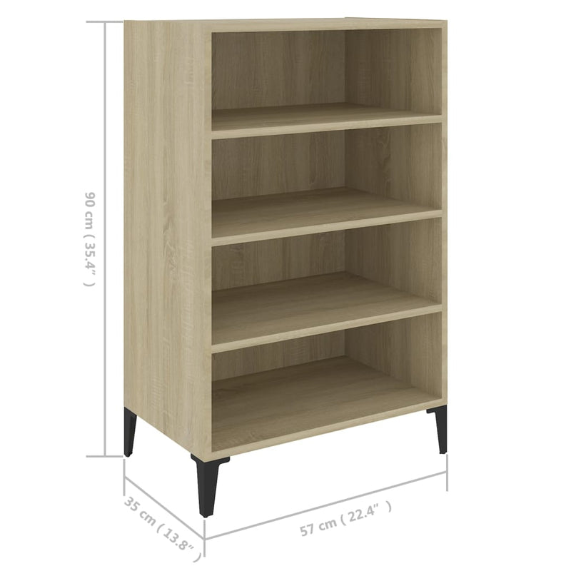 vidaXL Sideboard Sonoma Oak 57x35x90 cm Engineered Wood
