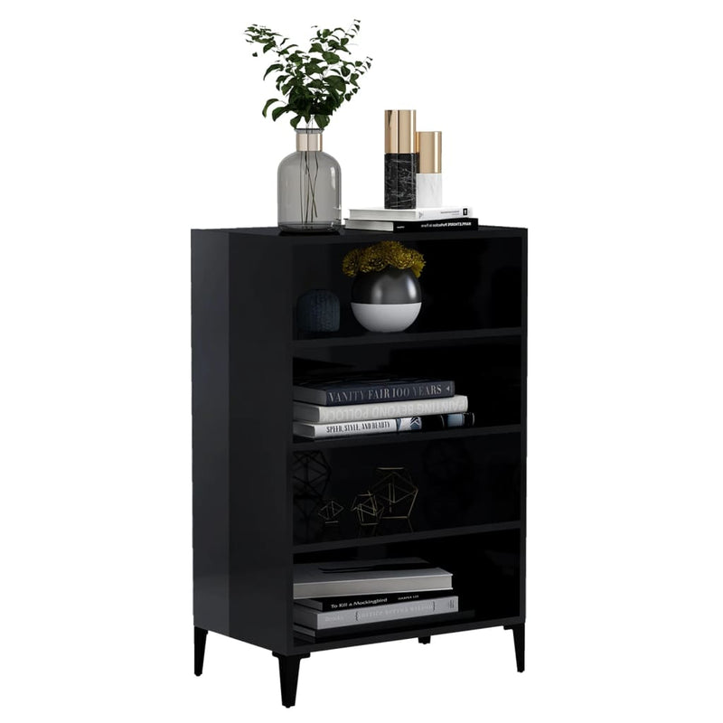 vidaXL Sideboard High Gloss Black 57x35x90 cm Engineered Wood