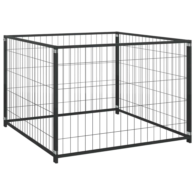 Animal Cage without Door Black 300 x 100 x 70 cm Steel