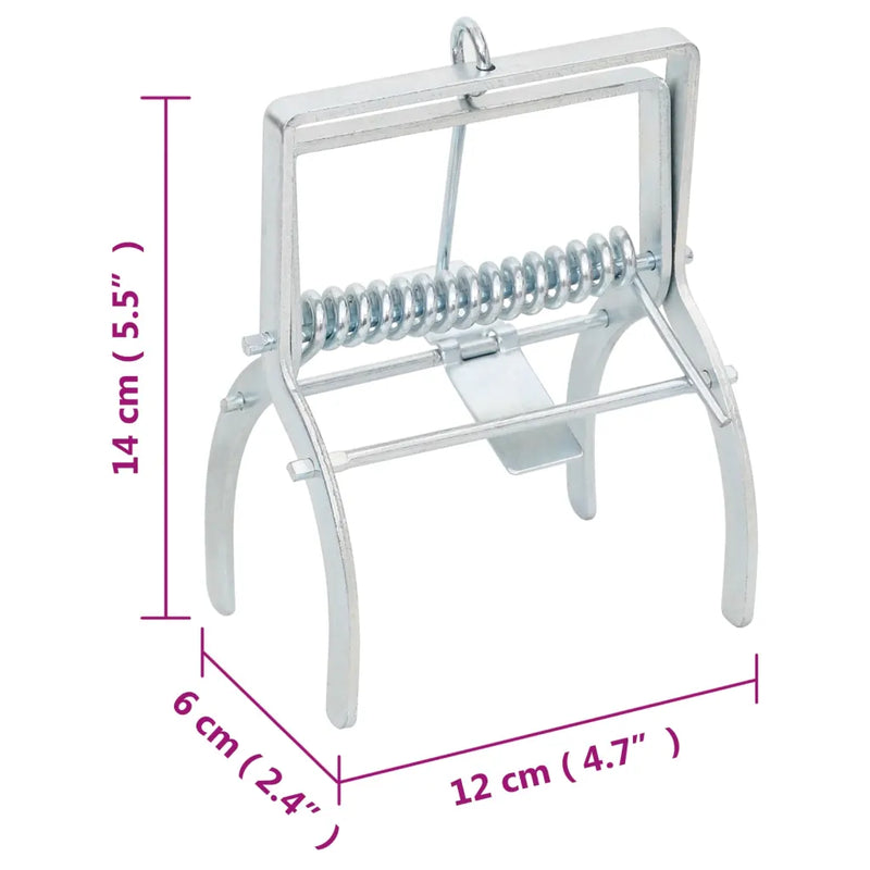 Mole Traps 4 pcs Silver Galvanised Steel