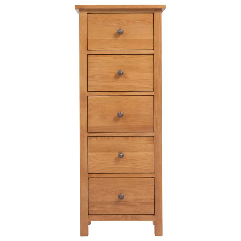 Tall Chest of Drawers 45x32x110 cm Solid Oak Wood