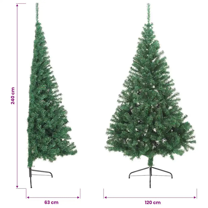 Artificial Half Christmas Tree with Stand Green 240 cm PVC