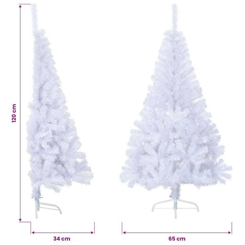 Artificial Half Christmas Tree with Stand White 120 cm PVC